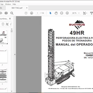CAT BUCYRUS 49HR Manual de los Operadores SN141212 -  PDF  DOWNLOAD