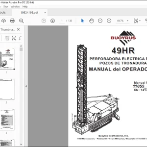 CAT BUCYRUS 49HR PERFORADORA ELECTRICA PARA POZOS DE TRONADURA MANUAL del OPERADOR SN 141375 - PDF DOWNLOAD