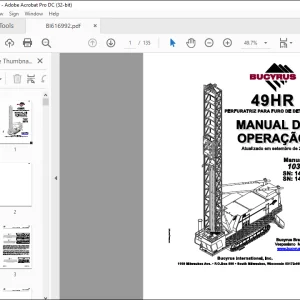 CAT BUCYRUS 49HR PERFURATRIZ PARA FURO DE DETONACAO Manual de Operacao 10354 -  PDF DOWNLOAD (Portuguese)