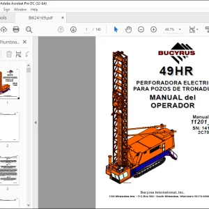 CAT BUCYRUS 49HR Perforadora Electrica Para Pozos De Tronadura MANUAL del OPERADOR 11201 - PDF DOWNLOAD (Spanish)