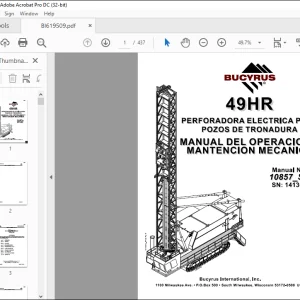 CAT BUCYRUS 49HR Perforadora Electrica Para Pozos De Tronadura Manual de Mantención y Operación - PDF DOWNLOAD (Spanish)