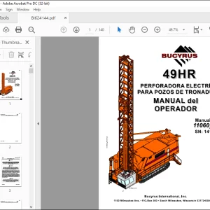 CAT BUCYRUS 49HR Perforadora Electrica Para Pozos De Tronadura Manual de los Operadores SN141362 - PDF DOWNLOAD (Spanish)