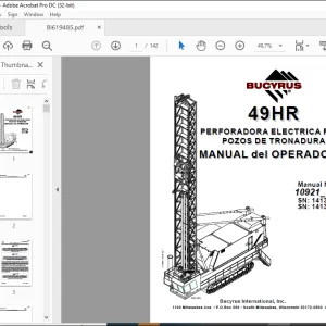 CAT BUCYRUS 49HR Perforadora Electrica Para Pozos De Tronadura Manual de los Operadores 10921 - PDF DOWNLOAD (Spanish)