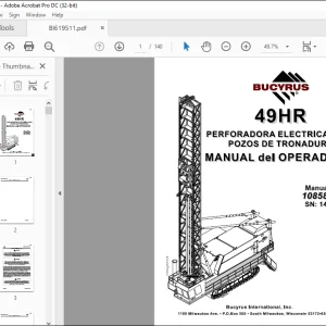 CAT BUCYRUS 49HR Perforadora Electrica Para Pozos De Tronadura Manual de los Operadores - PDF DOWNLOAD (Spanish)