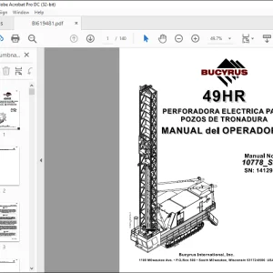 CAT BUCYRUS 49HR Perforadora Electrica Para Pozos De Tronadura Manual de los Operadores 10778 - PDF DOWNLOAD (Spanish)