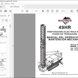 CAT BUCYRUS 49HR Perforadora Electrica Para Pozos de Tronadura MANUAL DEL OPERACION Y MANTENCION MECANICA 10438  - PDF DOWNLOAD (Spanish)