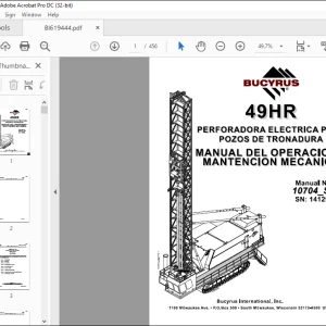 CAT BUCYRUS 49HR Perforadora Electrica Para Pozos de Tronadura Manual Del Operacion y Mantencion Mecanica 10704 - PDF DOWNLOAD (Spanish)