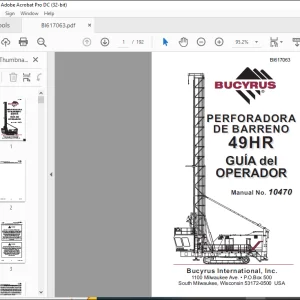 CAT BUCYRUS 49HR Perforadora Electrica Para Pozos de Tronadura Manual de los Operadores BI617063  -  PFD DOWNLOAD (Spanish)