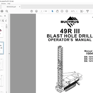 CAT BUCYRUS 49R III BLAST HOLE DRILL OPERATOR'S MANUAL 10048  - PDF DOWNLOAD