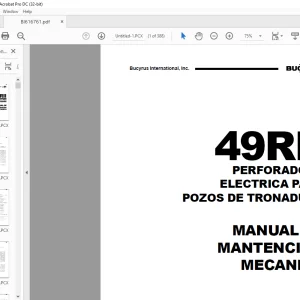 CAT BUCYRUS 49RII PERFORADORA ELECTRICA PARA POZOS DE TRONADURA DE MECANICA MANTENCION  MANUAL  - PDF DOWNLOAD (Spanish)