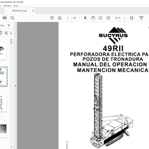 CAT BUCYRUS 49RII PERFORADORA ELECTRICA PARA POZOS DE TRONADURA MANUAL DEL OPERACION Y MANTENCION MECANICA  -  PDF (Spanish)