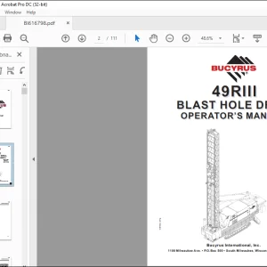 CAT BUCYRUS 49RIII BLAST HOLE DRILL OPERATOR’S MANUAL BI616798 - PDF DOWNLOAD