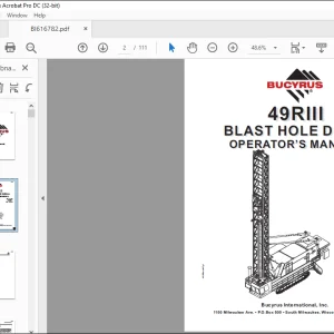CAT BUCYRUS 49RIII BLAST HOLE DRILL OPERATOR’S MANUAL SN 141069 - PDF DOWNLOAD