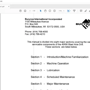 CAT BUCYRUS 49RIII ELECTRIC BLAST HOLE DRILL MAINTENANCE & OPERATION MANUAL BI005588 - PDF DOWNLOAD