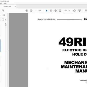 CAT BUCYRUS 49RIII ELECTRIC BLAST HOLE DRILL MECHANICAL MAINTENANCE MANUAL BI005281 - PDF DOWNLOAD
