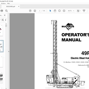 CAT BUCYRUS 49RIII Electric Blast Hole Drill OPERATOR'S MANUAL  -  PDF DOWNLOAD
