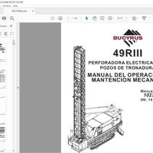 CAT BUCYRUS 49RIII PERFORADORA ELECTRICA PARA POZOS DE TRONADURA MANUAL DEL OPERACION Y MANTENCION MECANICA SN 141137 - PDF DOWNLOAD (Spanish)