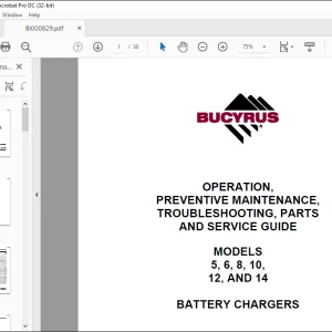 CAT BUCYRUS 5, 6, 8, 10, 12, AND 14 OPERATION, MAINTENANCE,TROUBLESHOOTING, PARTS AND SERVICE GUIDE MANUAL - PDF DOWNLOAD