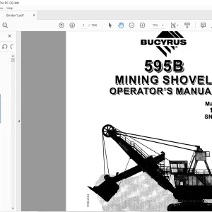CAT BUCYRUS 595B MINING SHOVEL MAINTENANCE AND OPERATION MANUAL SN 141126 - PDF DOWNLOAD
