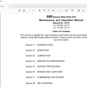 CAT BUCYRUS 59R Electric Blast Hole Drill Maintenance and Operation Manual BI005585 - PDF DOWNLOAD
