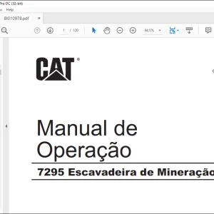 CAT BUCYRUS 7295 Escavadeira de Mineração Manual de Operação -  PDF DOWNLOAD (Spanish)