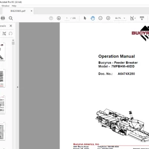 CAT BUCYRUS 7MFBHM-48DD Feeder Breaker Operation Manual BI620985  -  PDF DOWNLOAD