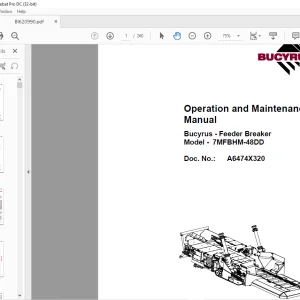 CAT BUCYRUS 7MFBHM-48DD Operation and Maintenance Manual BI620990  - PDF DOWNLOAD