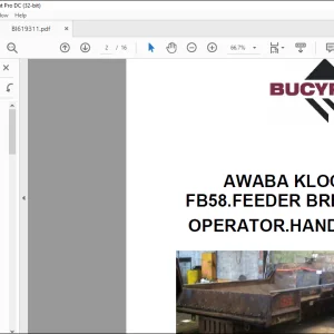 CAT BUCYRUS AWABA KLOCKNER FB58.FEEDER BREAKER OPERATOR HANDBOOK MANUAL M01264 - PDF DOWNLOAD
