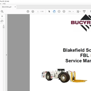 CAT BUCYRUS Blakefield South FBL 55H Service Manual BI620094   -  PDF DOWNLOAD