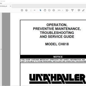 CAT BUCYRUS CH818 Operation Maintenance, Troubleshooting And Service Guide Manual BI000858-00 - PDF DOWNLOAD