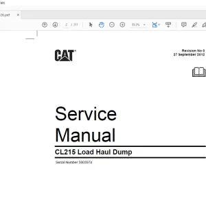 CAT BUCYRUS CL215 Load Haul Dump Service Manual SN 5003974 - PDF DOWNLOAD