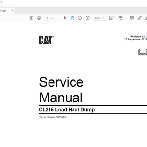 CAT BUCYRUS CL215 Load Haul Dump Service Manual SN 5003975 - PDF DOWNLOAD