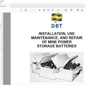 CAT BUCYRUS DBT 30 Installation, Use, Maintenance And Repair Manual - PDF DOWNLOAD