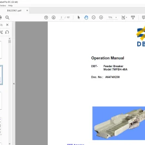 CAT BUCYRUS DBT 7MFBH-48A Operation Manual BI620961 - PDF DOWNLOAD