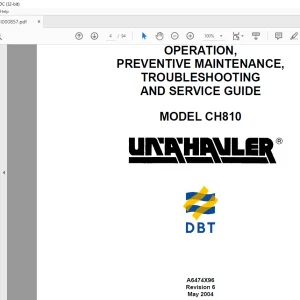 CAT BUCYRUS DBT CH810 Operation, Maintenance, Troubleshooting & Service Guide Manual BI000857 - PDF DOWNLOAD