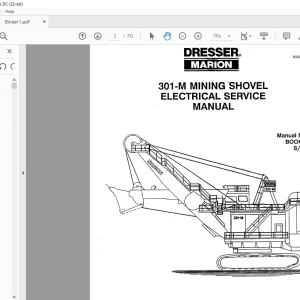CAT BUCYRUS DRESSER MARION 301-M MINING SHOVEL ELECTRICAL SERVICE MANUAL 2187 - PDF DOWNLOAD