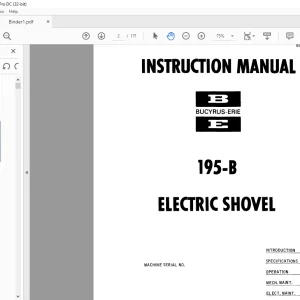CAT BUCYRUS-ERIE 195-8 ELECTRIC SHOVEL INSTRUCTION MANUAL BI005555 - PDF DOWNLOAD