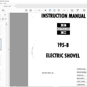 CAT BUCYRUS-ERIE 195-8 ELECTRIC SHOVEL INSTRUCTION MANUAL BI005563 - PDF DOWNLOAD