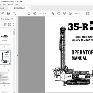 CAT BUCYRUS-ERIE 35-R Blast Hole Drill Rotary or Down Hole OPERATOR'S MANUAL - PDF DOWNLOAD