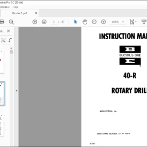 CAT BUCYRUS-ERIE 40-R ROTARY DRIll INSTRUCION MANUAL BI005445 - PDF DOWNLOAD
