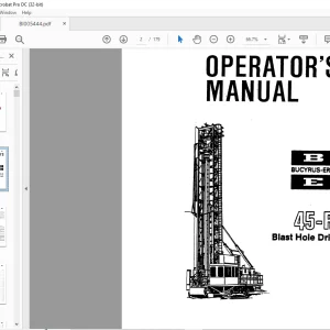 CAT BUCYRUS-ERIE 45-R Blast Hole Drill OPERATOR'S MANUAL -  PDF DOWNLOAD