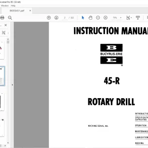CAT BUCYRUS-ERIE 45-R ROTARY DRILL INSTRUCTION MANUAL BI005451 - PDF DOWNLOAD
