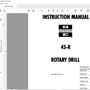 CAT BUCYRUS-ERIE 45-R ROTARY DRIll INSTRUCTION MANUAL BI005449 - PDF DOWNLOAD