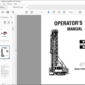 CAT BUCYRUS-ERIE 47-R Blast Hole Drill OPERATORS MANUAL BI005457 - PDF DOWNLOAD