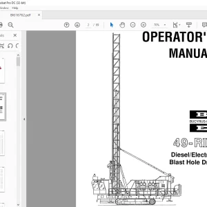 CAT BUCYRUS-ERIE 49-II Diesel Electric Blast Hole Drill OPERATOR'S MANUAL BI616762 - PDF DOWNLOAD