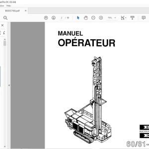 CAT BUCYRUS-ERIE 60 61-R FOREUSE DE MINE ROTATIVE OPERATEUR MANUEL  - PDF DOWNLOAD (French)