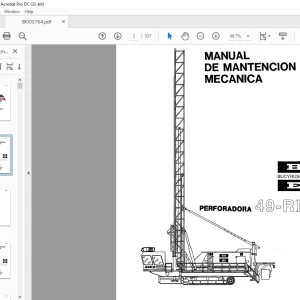 CAT BUCYRUS-ERIE PERFORADORA 49-RII MANUAL DE MANTENCION MECANICA -  PDF DOWNLOAD (Spanish)