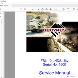 CAT BUCYRUS FBL-10 LHD Utility Service Manual SN 1600 - PDF DOWNLOAD