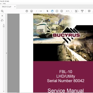 CAT BUCYRUS FBL-10 LHD Utility Service Manual SN80042 - PDF DOWNLOAD