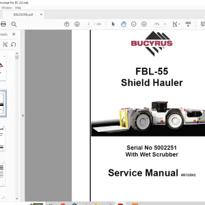 CAT BUCYRUS FBL-55 Shield Hauler Service Manual SN 5002251 - PDF DOWNLOAD